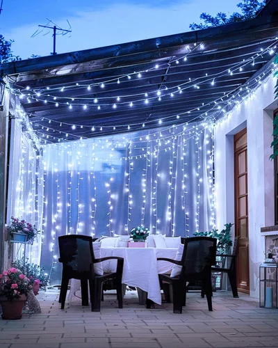 Vista 5 de 380 luces LED de Navidad de 125 pies, guirnalda de luces para exteriores, impermeables, temporizador y memoria, 8 modos regulables, para árbol