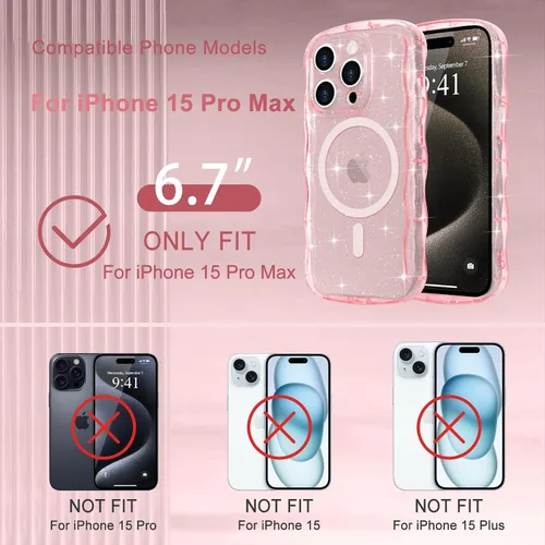 Vista 248 de Pepmune Funda magnética para iPhone 17 Pro Max, color rosa