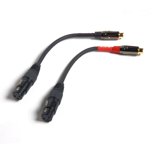 Vista 2 de WJSTN XLR a RCA Cable hembra a hembra adaptador de 3 pines XLR a RCA Plug HiFi Cable de audio 2 paquetes/6 pulgadas