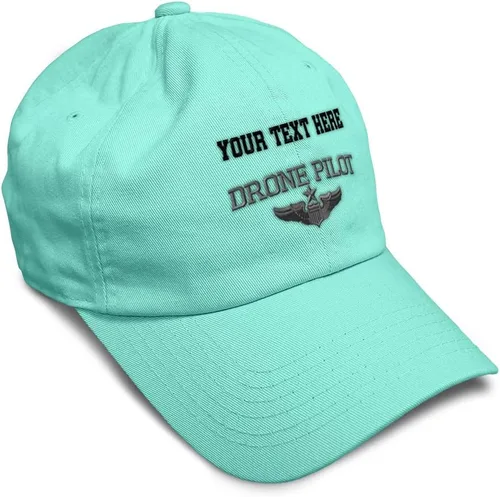 Vista 44 de Gorra de béisbol suave, dron, piloto, gris, bordado, insignias, ovnis, algodón, para papá veterano, sombreros para hombres y mujeres Aqua Design Only