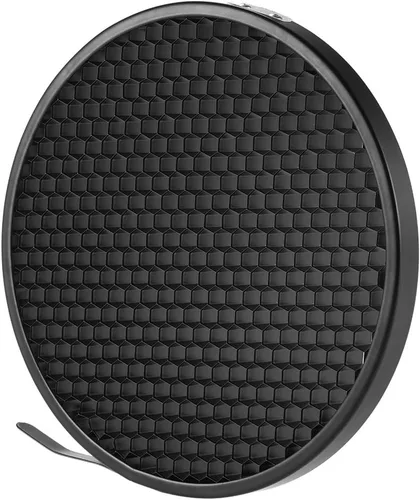 Vista 4 de Andoer Lámpara de difusor plano reflector estándar de 7 pulgadas con rejilla de panal de 60° para montaje Bowens para Flash Studio Strobe Speedlite