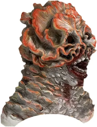 Vista 6 de Last Us - Máscara de látex de cabeza completa, máscara de hongos aterradores, fiesta de Halloween, cosplay, accesorios para adultos