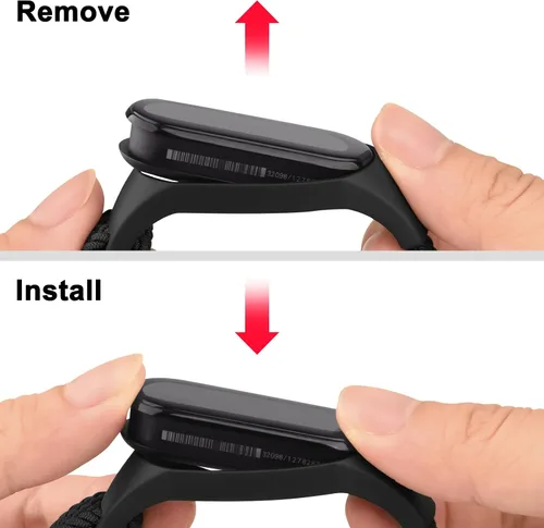 Vista 6 de Meliya Bandas de nailon para Amazfit Band 5 correas de repuesto para mujeres y hombres, paquete de 2 correas deportivas de nailon suave compatibles