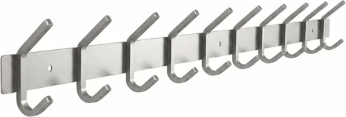 Vista 22 de Perchero pequeño de montaje en pared, de níquel cepillado, de acero inoxidable de 6 pulgadas, con 2 ganchos dobles resistentes, colgador de pared