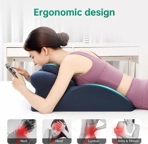 Vista 6 de MOONYOOY Almohada ergonómica de espuma viscoelástica para dormir, reflujo ácido y alivio de la ERGE, almohada de apoyo de cama elevada para dolor