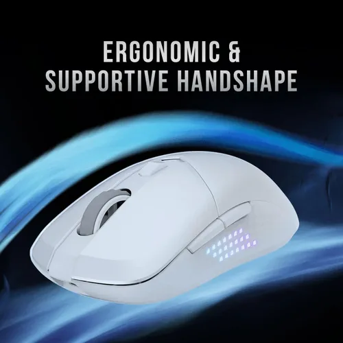 Vista 2 de msi Versa 300 Elite - Mouse inalámbrico blanco para juegos, sensor óptico de 26000 DPI, frecuencia de sondeo de 1000 Hz, simétrico, interruptores