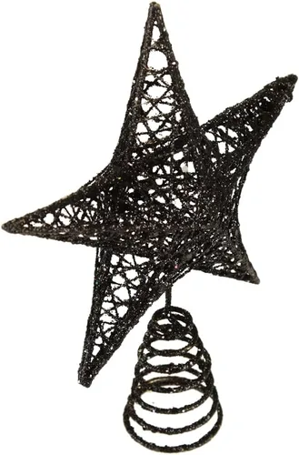 Vista 9 de BinaryABC Estrella para árbol de Navidad, adornos brillantes para decoración del árbol de Navidad, 7.9 in (negro) Durable Iron with a Glittering