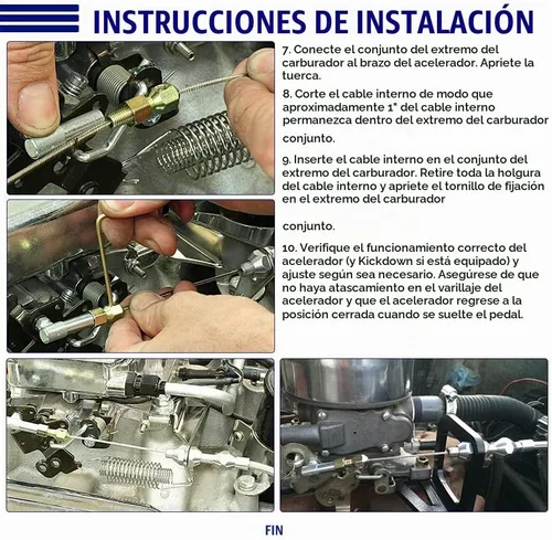 Vista 5 de Kit de cable de acelerador universal de 24 pulgadas, de acero inoxidable, trenzado ajustable, kit de bloqueo de cubierta de cable de acelerador
