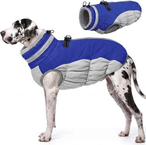 Vista 52 de AOFITEE Abrigo para perro, chaquetas cálidas para perros pequeños, abrigo de invierno para perros con arnés integrado, chaqueta de invierno