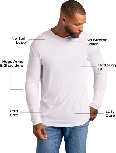 Vista 2 de True Classic Camisas de manga larga para hombre - Henley, camiseta de manga larga con cuello gofre y cuello redondo - Camisas térmicas regulares
