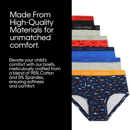 Vista 5 de Calvin Klein Paquete de 3 calzoncillos de algodón surtidos para niños pequeños modernos