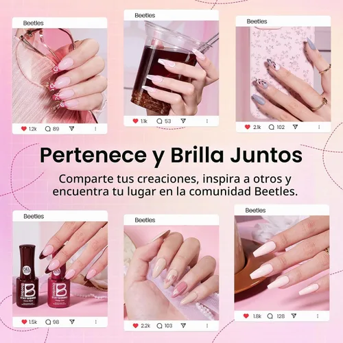 Vista 4 de Beetles - Kit de 23 esmaltes de uñas de gel con luz UV, kit de esmalte de gel de 12 colores 1-Elegancia acogedora