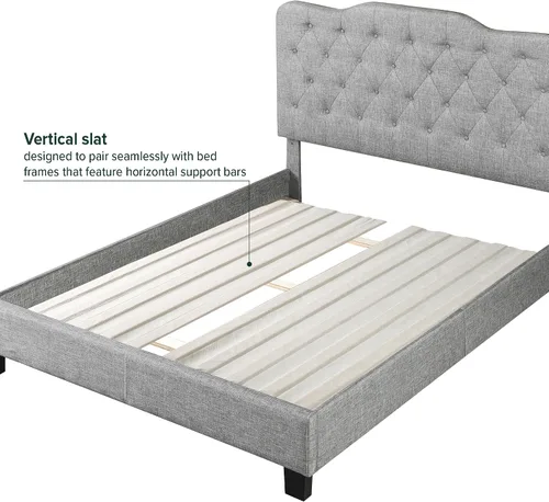 Vista 5 de Zinus - Listones de madera maciza para cama Bunkie Board con cubierta exterior de tela, no requiere montaje, color natural