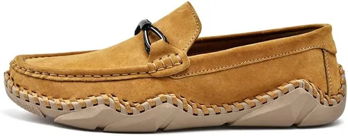 Vista 2 de LUODENGLANG Mens Casual Leather Fashion Slip On Loafers Shoes Moccasins Driving Shoes Hand-Made Dress Shoes Soft
