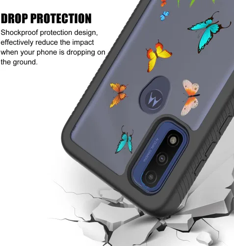 Vista 6 de Funda transparente a prueba de golpes para Motorola Moto G Pure (6.5", 2021) [mariposa]