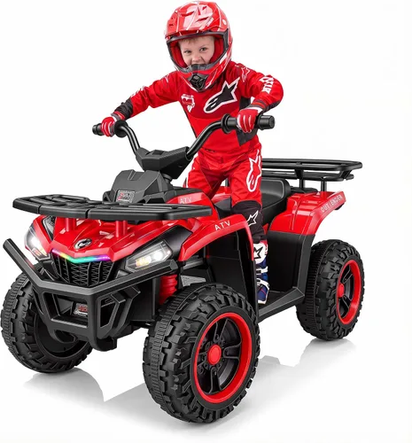 Vista 7 de Hikole 24V ATV 4 ruedas para niños 3-6, paseo eléctrico Quad, ruedas Negro