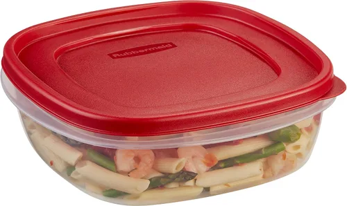 Vista 9 de Rubbermaid Easy Find - Recipientes de almacenamiento de alimentos con tapas, 2 tazas, rojo Racer, juego de 4