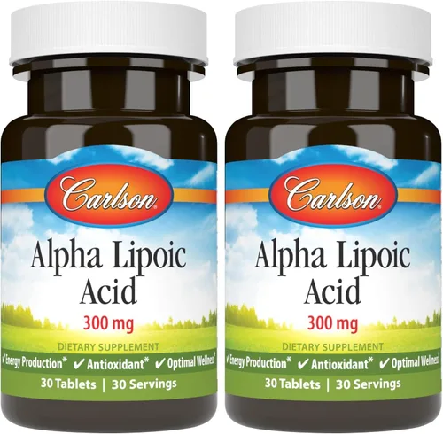 Vista 9 de Carlson Ácido alfa lipoico, 300 mg, Producción de energía, 90 tabletas