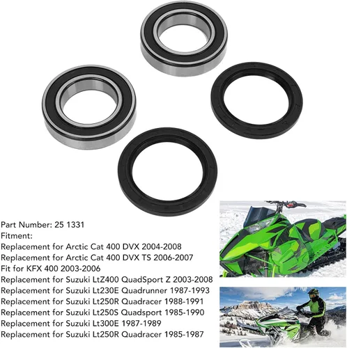 Vista 4 de Juego de sellos de rodamientos de rueda de eje trasero 25 1331 para LTZ400 QuadSport Z 2003-2008