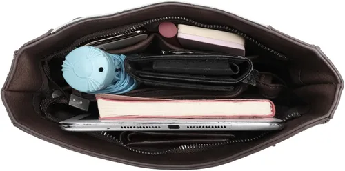 Vista 4 de Trinity Ranch Bolso grande de cuero de vaca para el cabello, bolso de mano oculto y bolso de mano para mujer