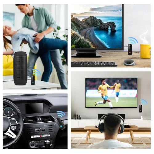 Vista 7 de Adaptador AUX Bluetooth para automóvil, receptor Bluetooth 5.3 y transmisor para automóvil viejo/estéreo doméstico/TV, adaptador de audio
