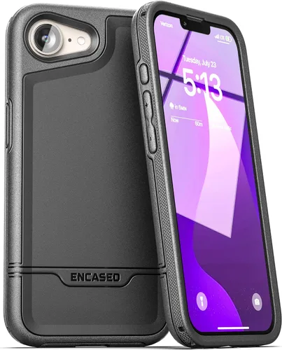 Vista 19 de ENCASED Funda a prueba de golpes compatible con iPhone 14, funda ultra protectora resistente para teléfono, serie Rebel (negro)