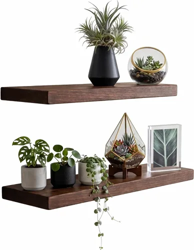 Vista 43 de joelsantiques Estantes flotantes de madera de 24 pulgadas para pared, 24 x Beige