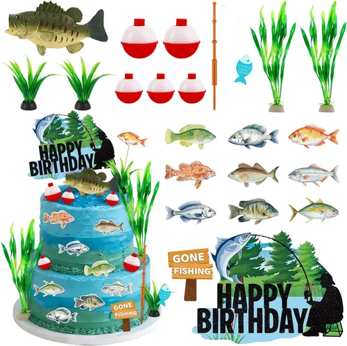 Vista 20 de Juego de 26 decoraciones de pastel de béisbol con mini bolas, jugador, gorras, guantes, murciélagos, adornos de pastel de cumpleaños de béisbol