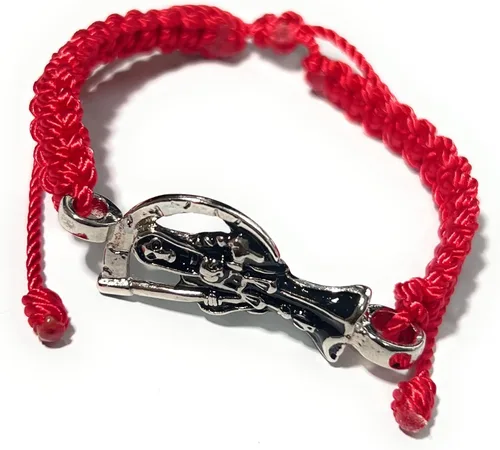 Vista 6 de Pulsera de hilo rojo Pulsera Roja de hilo de la Santa Muerte