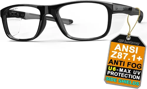 Vista 19 de HTS HUNTERSKY TR90NZZ - Lentes de seguridad con escudo lateral, tamaño pequeño, para mujeres y hombres, ANSI Z87, anti niebla, resistentes a