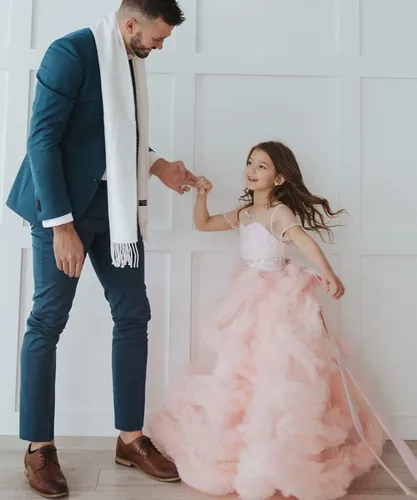 Vista 5 de Impresionantes vestidos de baile de tul con espalda en V para niñas de 2 a 12 años