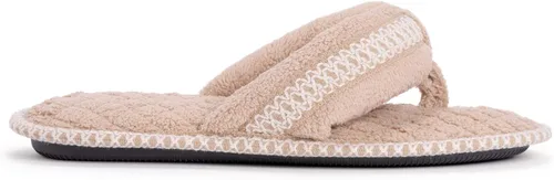 Vista 6 de MUK LUKS Darlene - Pantuflas de felpilla micro para mujer, color oro rosa