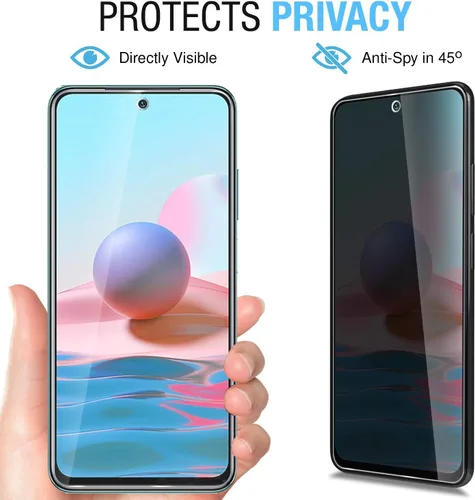 Vista 2 de Anbzsign[2 unidades] Protector de lente de cámara y [2 unidades] Protector de pantalla de privacidad para Xiaomi Redmi Note 10 / Redmi Note 10S