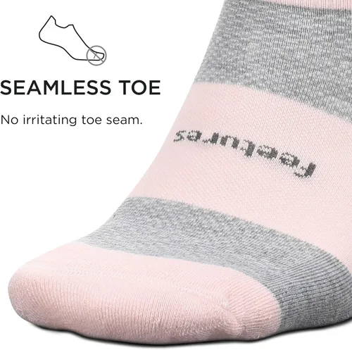 Vista 4 de Feetures Calcetines tobilleros acolchados de alto rendimiento Calcetines invisibles para mujeres y hombres con lengüeta en el talón (1 par)