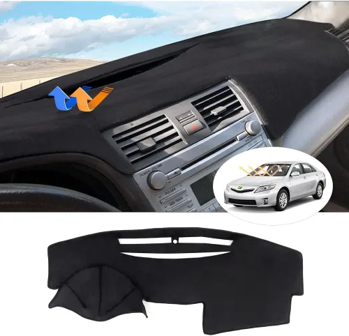 Vista 30 de CARTIST Cubierta negra para salpicadero para Toyota Solara 2004-2008, antideslizante, antirreflejo, protección UV, tapete interior de primera calidad