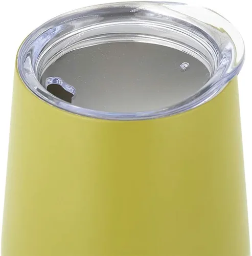 Vista 2 de Drinco - Vaso de vino de acero inoxidable Copa de vino sin tallo con triple pared aislada al vacío con tapa a prueba de salpicaduras para bebidas