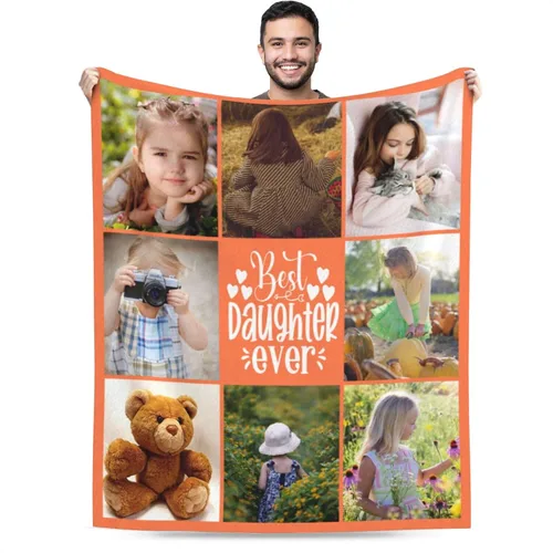 Vista 21 de Manta personalizada con imagen, mantas personalizadas para familia, marido, esposa, en cumpleaños, Navidad