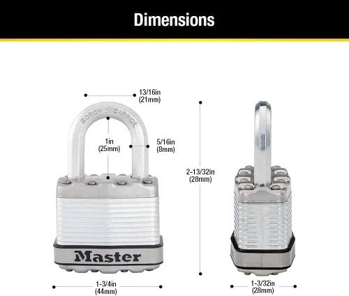 Vista 6 de Master Lock M1XD Magnum - Candado resistente con llave, 1 paquete