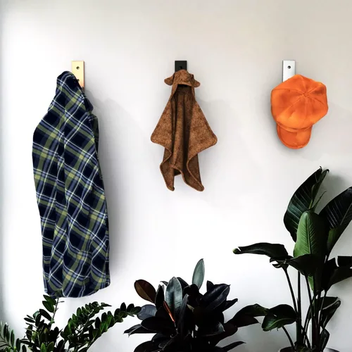 Vista 8 de 12 ganchos plegables de 3 pulgadas, ganchos plegables dorados y negros, ganchos de pared de aleación de aluminio, soporte para auriculares montado