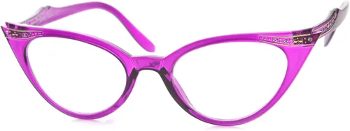 Vista 10 de zeroUV Gafas de ojo de gato con cristales transparentes con diamantes de imitación retro para mujer, 2.008 in
