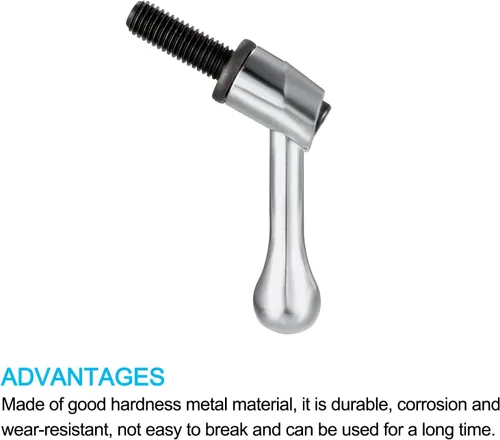 Vista 3 de METALLIXITY Mango de sujeción ajustable (M10 x 0.984 in), 1 unidad, mango de nivel de trinquete de botón macho de metal, para equipos