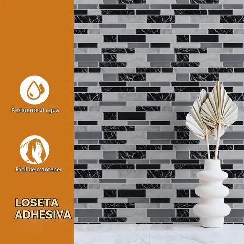Vista 4 de WOWSTAR 10 hojas de azulejos autoadhesivos para salpicaduras en la pared de la cocina, azulejos adhesivos para salpicaduras en la cocina