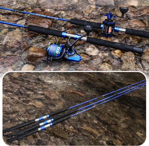 Vista 6 de Sougayilang Caña de pescar para bagre, 2 piezas de caña de pescar portátil de viaje MH/H/EH Power Caña de pesca de gato para spinning y casting