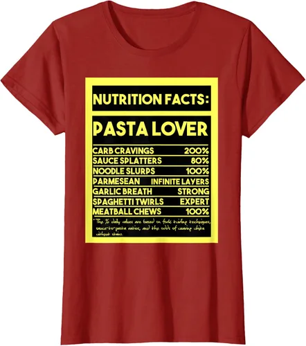 Vista 68 de Pasta Lover Nutrition Facts: The Ultimate Carb Connoisseur's T-Shirt Negro
