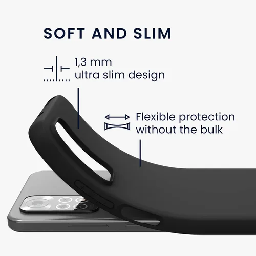 Vista 2 de kwmobile Funda compatible con Xiaomi Redmi Note 11 / Note 11S - Funda protectora de silicona TPU suave y delgada - Negro mate