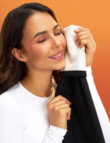 Vista 3 de Paquete de 2 leggings con forro polar para mujer, control de abdomen, cintura alta, pantalones de yoga cálidos y suaves para entrenamiento