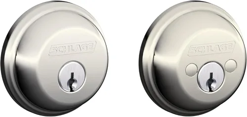 Vista 15 de Schlage Single Cylinder Front Door Deadbolt, Aged Bronze Cerrojo de un solo cilindro con llave exterior y giro en el interior, ajuste universal