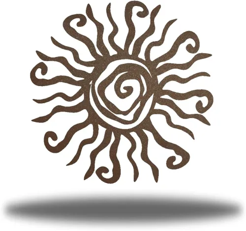 Vista 13 de Wacky Sun Arte de Pared de Metal para Interiores/Exteriores - Escultura de Pared Negra de 12" a Prueba de Óxido - Hecho en EE.UU. - Ideal para Negro