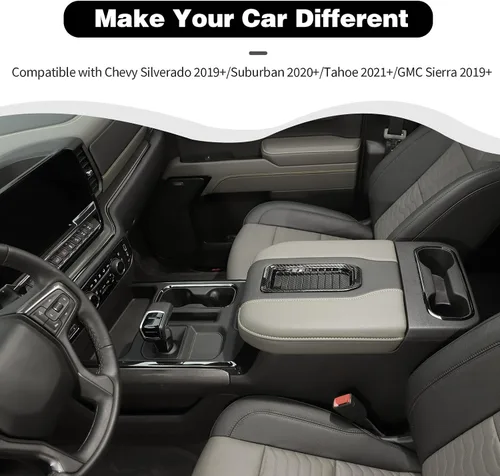 Vista 3 de Funda organizadora para reposabrazos central interior Chevy Silverado compatible con Chevy Silverado 2019+ /Suburban 2020+ /Tahoe 2021+ /GMC Yukon