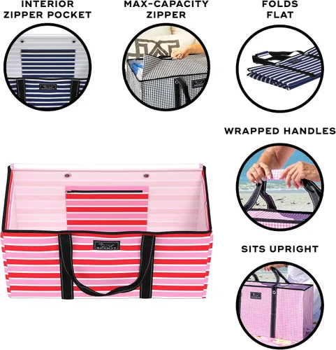 Vista 2 de SCOUT Errand Boy - Bolso utilitario extra grande y ligero con cremallera separable, plegable para comestibles y mercado o playa